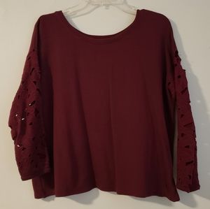 American eagle cutout sleeve open back top